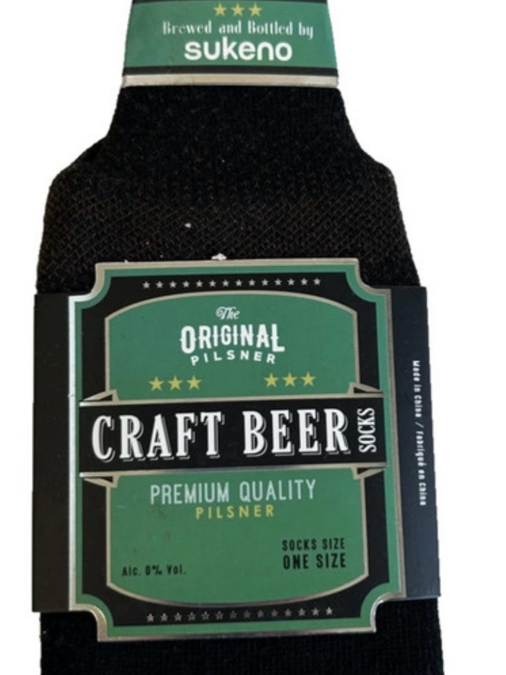 Sukeno Men's Black 'Craft Beer' Crew Socks